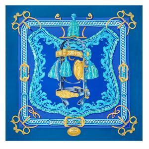 Hermès - Carrè - Bride de Cour in Blau